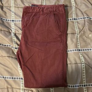 Matchstick Mens Khakis 36x30 Burgundy